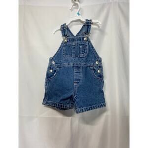 Classic Baby Gap Overall Shorts 3-6 Mos Denim Blue Jeans